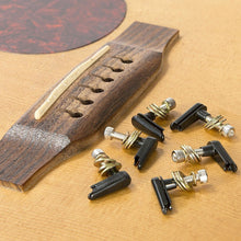 Load image into Gallery viewer, NEW Power Pins 2.0 w/ Power Plate for Acoustic Guitar Bridge Pins - BLACK
