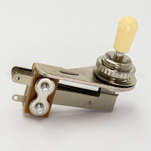 Load image into Gallery viewer, NEW Right Angle 3-Way Toggle Switch for 2-Pickups - Made in Japan - IVORY KNOB