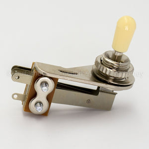 NEW Right Angle 3-Way Toggle Switch for 2-Pickups - Made in Japan - IVORY KNOB