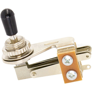 NEW Right Angle 3-Way Toggle Switch for 3-Pickups - Made in Japan - BLACK KNOB