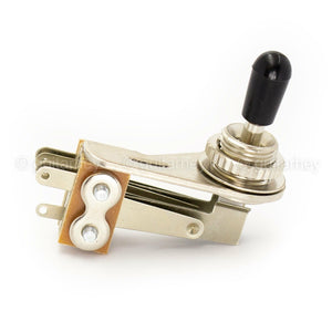 NEW Right Angle 3-Way Toggle Switch for 3-Pickups - Made in Japan - BLACK KNOB