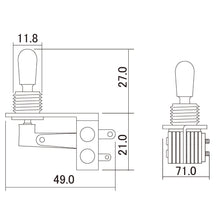 Load image into Gallery viewer, NEW Right Angle 3-Way Toggle Switch for 3-Pickups - Made in Japan - BLACK KNOB