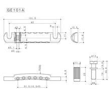 Load image into Gallery viewer, NEW GOTOH GE101A Aluminum Stop Tailpiece w/ Metric Studs Import Guitars - CHROME