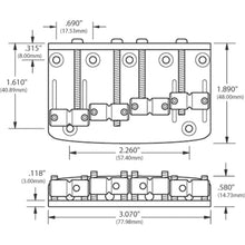 Load image into Gallery viewer, Gotoh 203B-4 Jazz Bass Bridge fit Fender Precision 4-Strings w/ screws - BLACK