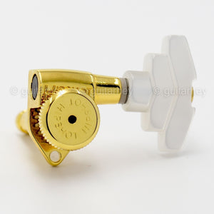 NEW Hipshot Grip-Lock Open-Gear w/ White Pearl IMPERIAL Buttons 3x3 - GOLD