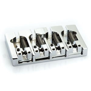 NEW Hipshot 5A4FM1AC 4 string A Style Fender Mount Aluminum Bass Bridge - CHROME