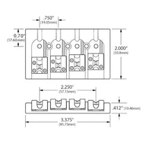 Load image into Gallery viewer, NEW Hipshot 5A4FM2AC 4 string A Style Fender Mount Aluminum Bass Bridge - CHROME