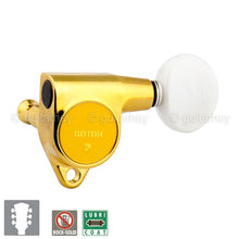 Load image into Gallery viewer, NEW Gotoh SG301-05P1 Tuning Keys w/ Oval White Pearloid Buttons Set 3x3 - GOLD