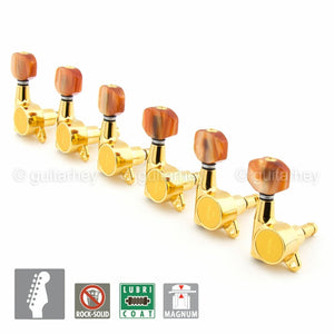 NEW Gotoh SG381-P8 MG MAGNUM LOCK Locking Key Set 6 in line Tuner - GOLD