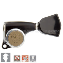 Load image into Gallery viewer, NEW Gotoh SGL510Z-PB4 MGT Locking Tuners w Keystone Buttons 21:1 Set 3x3 - BLACK