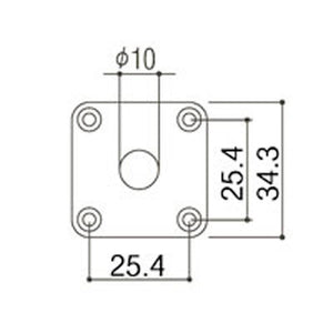 NEW Gotoh JCB-4 Square Jack Plate for Les Paul Guitar w/ Screws - GOLD