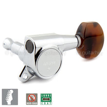 Carregar imagem no visualizador da galeria, NEW Gotoh SG381 TORTOISE Buttons 6 In-Line Sealed Mini Tuning Keys 16:1 - CHROME