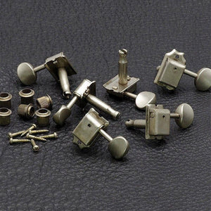 NEW Gotoh SD91-05M 6-In-Line Tuning Keys STAGGERED Height Posts - AGED NICKEL