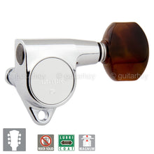 Load image into Gallery viewer, NEW Gotoh SG301 MG Set L3+R3 TORTOISE Buttons Magnum Locking Tuners 3x3 - CHROME