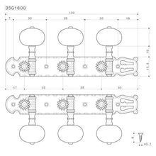 Carregar imagem no visualizador da galeria, Gotoh 35G1600-1W Classical Guitar Tuning Machine Heads w/ Screws - FINISH GOLD