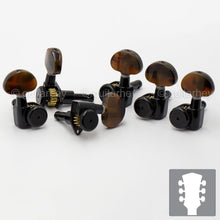 Load image into Gallery viewer, NEW Hipshot Grip-Lock LOCKING TUNERS w/ TORTOISE LARGE Buttons 3x3 Set - BLACK