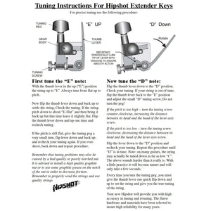 Hipshot GT2 Guitar Locking D05 Xtender Key Extender Detuner Drop E to D -CHROME