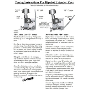 Hipshot GT2 Guitar Locking SK1C Xtender Key Extender Detuner Drop E to D -CHROME