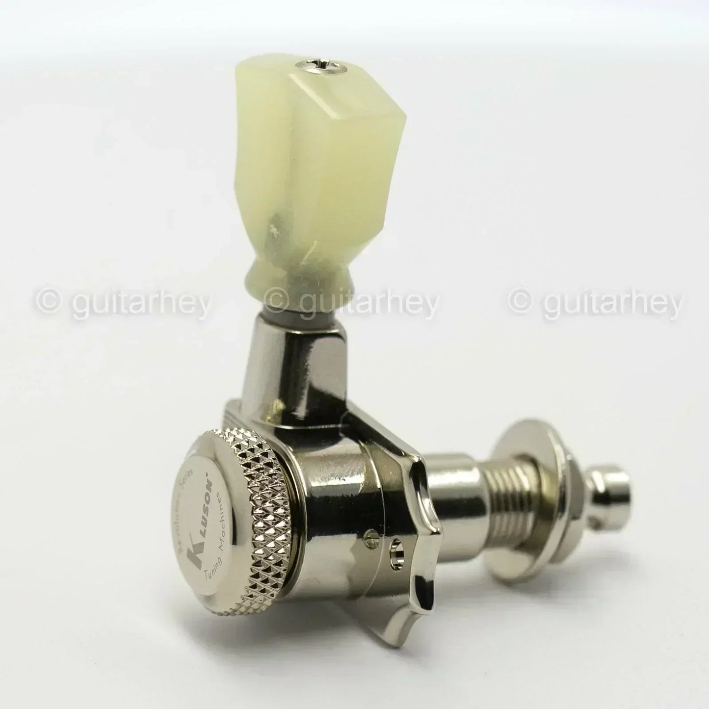 NEW Kluson Revolution Locking Tuners Pearloid Keystone Buttons 3x3 Set - NICKEL