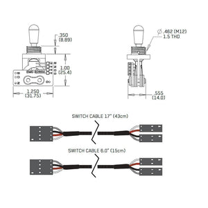 NEW EMG SOLDERLESS EMG 3 WAY POSITION TOGGLE SWITCH GIBSON STD STYLE IMPORT B289