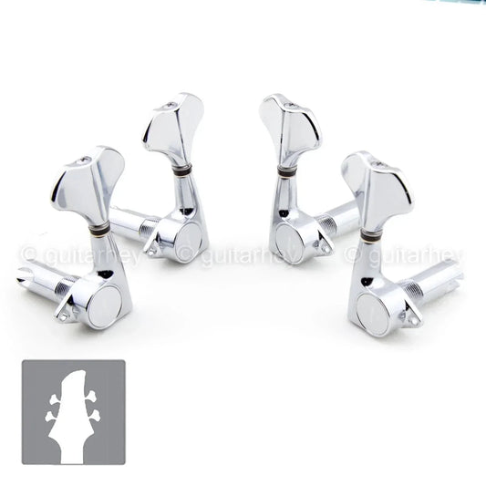 NEW Gotoh GB707 4-String Bass Machine Heads L2+R2 Tuners Set Keys 2x2 - CHROME