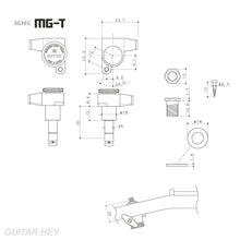 Load image into Gallery viewer, NEW Gotoh SG360 MGT Locking Tuners Tuning Keys w/ TORTOISE Buttons 3x3 - CHROME