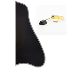 Carregar imagem no visualizador da galeria, NEW Bound LARGE BLACK Pickguard for Gibson® Cutaway Style Jazz w/ Gold Bracket