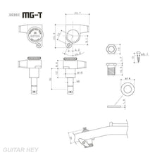 Load image into Gallery viewer, NEW Gotoh SG360-05P1 MGT Locking Tuners Tuning Keys PEARLOID Button 3x3 - CHROME