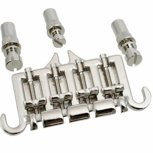 NEW MIJ 3-point Bridge for Vintage Gibson® Epiphone® Bass with Studs - NICKEL