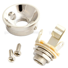 Load image into Gallery viewer, NEW Electrosocket Round Retrofit Tele Jack NICKEL + Switchcraft #11 Input 1/4&quot;