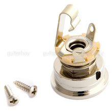 Load image into Gallery viewer, NEW Electrosocket Round Retrofit Tele Jack NICKEL + Switchcraft #11 Input 1/4&quot;