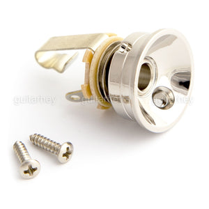 NEW Electrosocket Round Retrofit Tele Jack NICKEL + Switchcraft #11 Input 1/4"