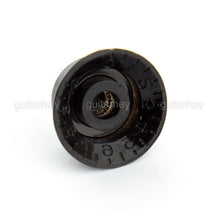 Load image into Gallery viewer, NEW (2) VOLUME Bell Top Hat Knobs Gibson® Style Black, Silver plate Metric Size