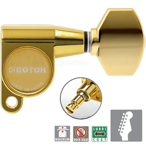 NEW Gotoh SG360-07 MG Magnum Locking Set 6 in line Tuners SMALL Buttons - GOLD