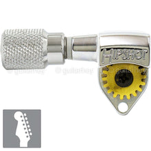 Load image into Gallery viewer, NEW Hipshot Classic Open-Gear 6 in line STAGGERED Knurled LEFT HANDED - CHROME