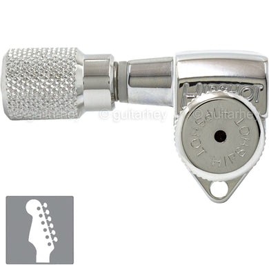 NEW Hipshot 6 inline STAGGERED Locking w/ KNURLED Buttons LEFT HAND - CHROME