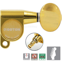 Carregar imagem no visualizador da galeria, NEW Gotoh SG360-05 MG Magnum Locking Set 6 in line Tuners w/ OVAL Buttons - GOLD