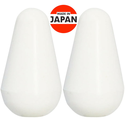 NEW (2) Switch Knobs (USA size) For Lever switches Strat Guitar Style - WHITE