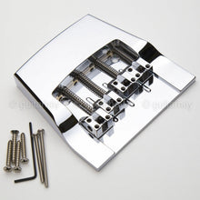 Carregar imagem no visualizador da galeria, NEW Hipshot 4 String Rickenbacker Replacement Bass Bridge SOLID BRASS - CHROME