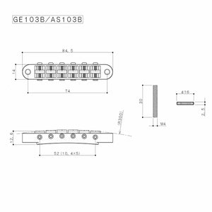 NEW Gotoh GE103B Nashville Tune-o-matic Bridge with Standard Posts - NICKEL