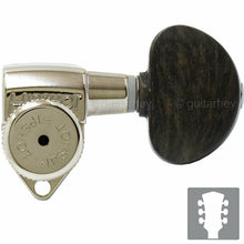 Load image into Gallery viewer, NEW Hipshot Grip-Lock Open-Gear LOCKING Tuners LARGE EBONY Buttons 3x3 - NICKEL