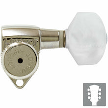 Carregar imagem no visualizador da galeria, NEW Hipshot Grip-Lock Open-Gear LOCKING Tuners w/ PEARLOID Buttons 3x3 - NICKEL