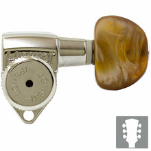 Carregar imagem no visualizador da galeria, NEW Hipshot Grip-Lock Open-Gear LOCKING Tuners SMALL AMBER Buttons 3x3 - NICKEL