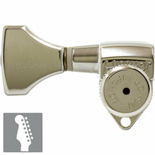 Load image into Gallery viewer, NEW Hipshot LOCKING Tuners 6 in line SET Non-Staggered LEFT-HANDED - NICKEL