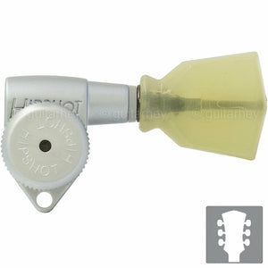 NEW Hipshot Grip-Lock Open-Gear LOCKING Tuners w/ KEYSTONE Buttons 3x3 - SATIN