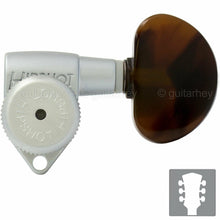 Load image into Gallery viewer, NEW Hipshot Grip-Lock Open-Gear LOCKING Tuners LARGE TORTOISE Buttons 3x3, SATIN