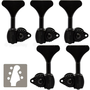 NEW USA Hipshot USA HB6 3/8" Ultralite® Bass Tuning L3+R2 - Y Key 3x2 SET, BLACK