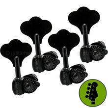 Load image into Gallery viewer, NEW Hipshot USA HB6 1/2&quot; Ultralite® Bass Tuning Set 4 in Line Clover Key - BLACK