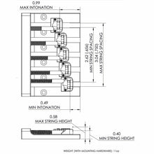 Load image into Gallery viewer, NEW Hipshot 5-String KICKASS High Mass Bass BRIDGE for BADASS Replacement, BLACK