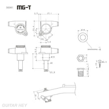 Load image into Gallery viewer, NEW Gotoh SG381-05 MGT 6 in Line NON-STAGGERED Locking Tuners LEFT-HANDED - GOLD